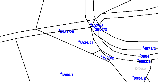 Parcela st. 3931/21 v KÚ Frýdlant, Katastrální mapa