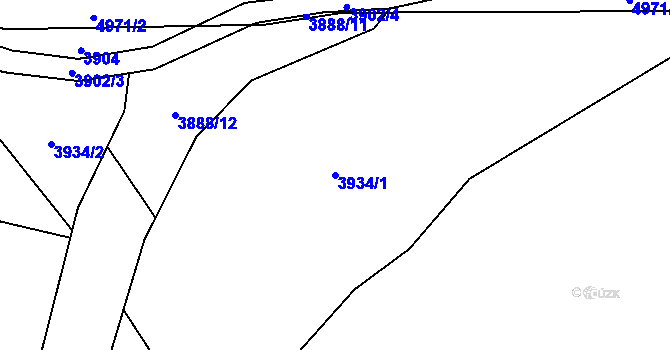 Parcela st. 3934/1 v KÚ Frýdlant, Katastrální mapa