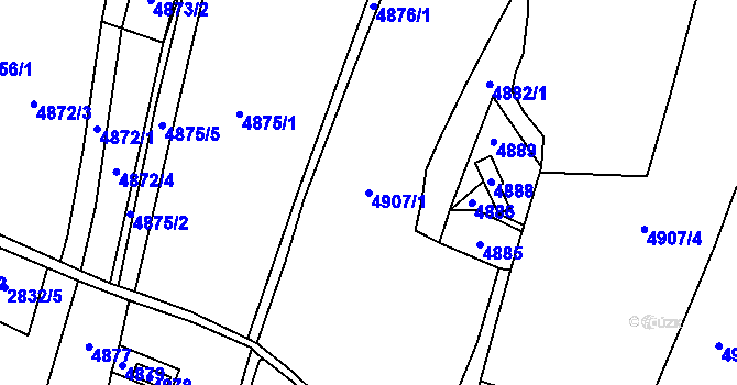 Parcela st. 4907/1 v KÚ Frýdlant, Katastrální mapa