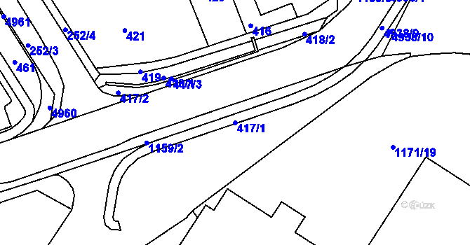 Parcela st. 417/1 v KÚ Frýdlant, Katastrální mapa