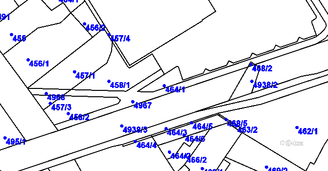 Parcela st. 464/1 v KÚ Frýdlant, Katastrální mapa