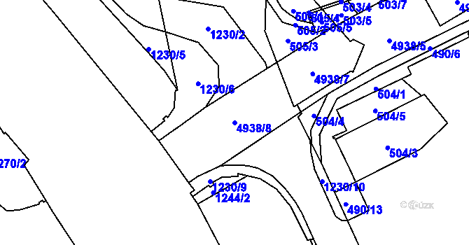Parcela st. 4938/8 v KÚ Frýdlant, Katastrální mapa
