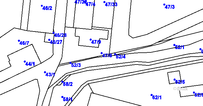 Parcela st. 47/8 v KÚ Frýdlant, Katastrální mapa