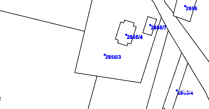 Parcela st. 2855/3 v KÚ Frýdlant, Katastrální mapa