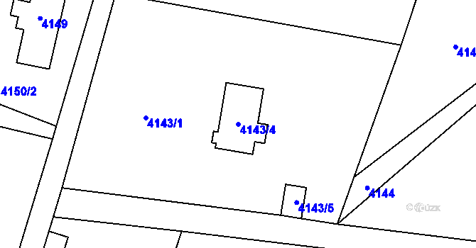 Parcela st. 4143/4 v KÚ Frýdlant, Katastrální mapa