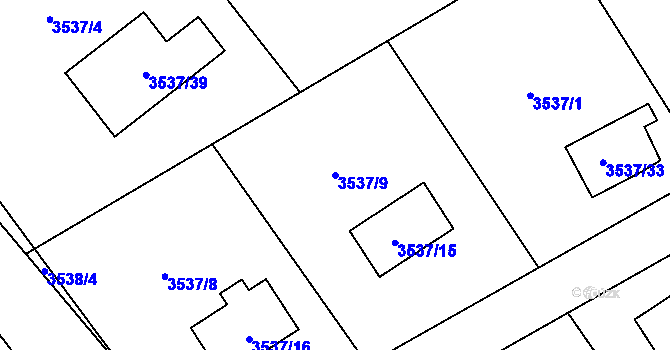 Parcela st. 3537/9 v KÚ Frýdlant, Katastrální mapa