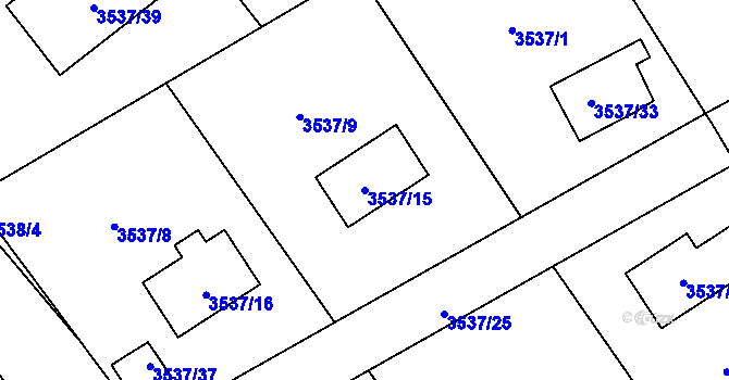 Parcela st. 3537/15 v KÚ Frýdlant, Katastrální mapa