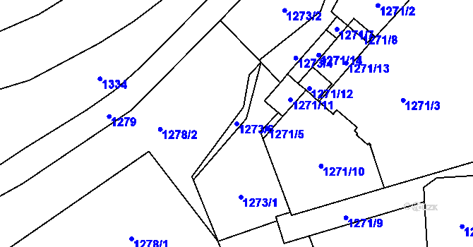 Parcela st. 1273/6 v KÚ Frýdlant, Katastrální mapa