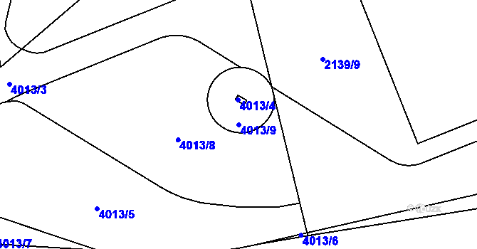 Parcela st. 4013/9 v KÚ Frýdlant, Katastrální mapa