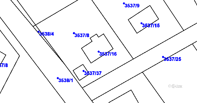 Parcela st. 3537/16 v KÚ Frýdlant, Katastrální mapa