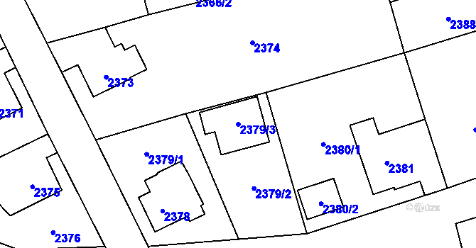 Parcela st. 2379/3 v KÚ Frýdlant, Katastrální mapa