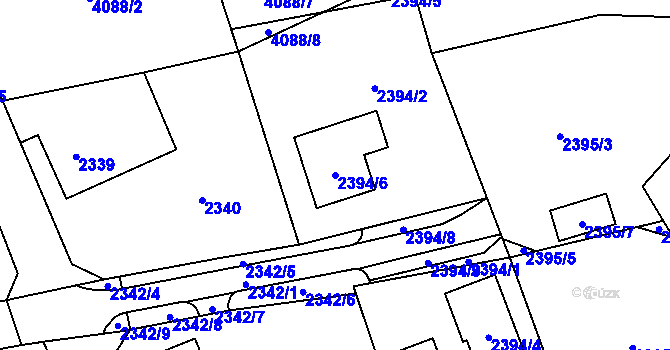 Parcela st. 2394/6 v KÚ Frýdlant, Katastrální mapa