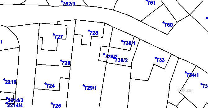 Parcela st. 729/2 v KÚ Frýdlant, Katastrální mapa