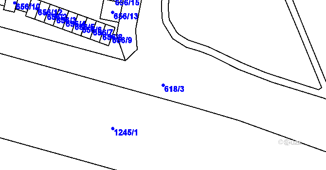 Parcela st. 618/3 v KÚ Frýdlant, Katastrální mapa