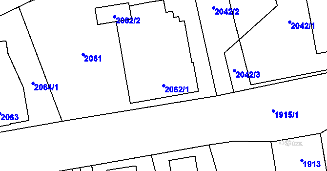 Parcela st. 2062/1 v KÚ Frýdlant, Katastrální mapa