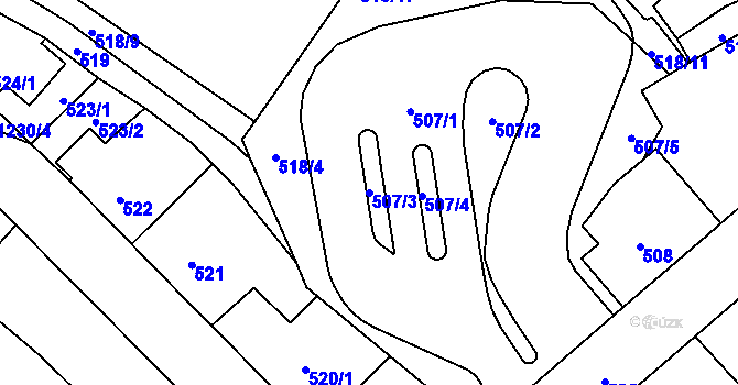 Parcela st. 507/3 v KÚ Frýdlant, Katastrální mapa