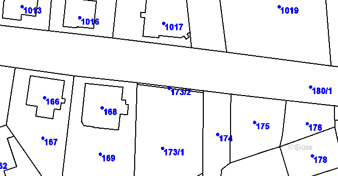 Parcela st. 173/2 v KÚ Frýdlant, Katastrální mapa