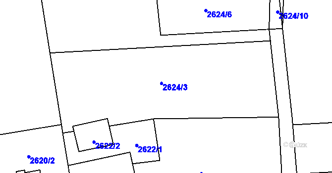 Parcela st. 2624/3 v KÚ Frýdlant, Katastrální mapa