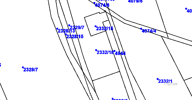 Parcela st. 2332/18 v KÚ Frýdlant, Katastrální mapa