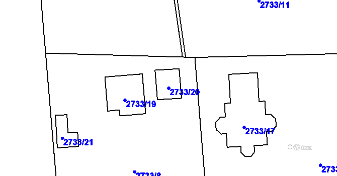 Parcela st. 2733/20 v KÚ Frýdlant, Katastrální mapa