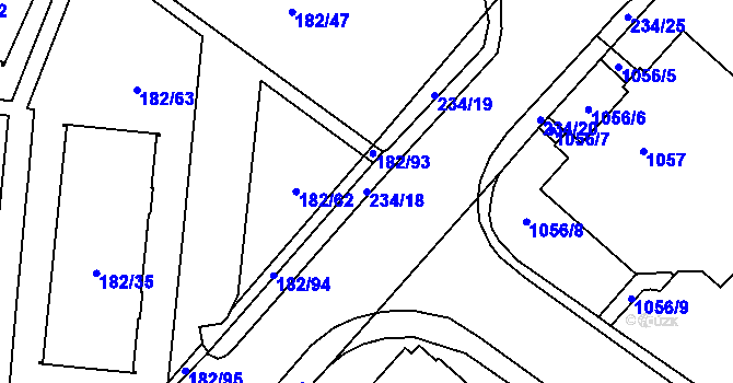 Parcela st. 234/18 v KÚ Frýdlant, Katastrální mapa