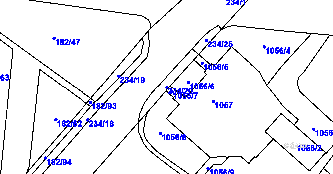 Parcela st. 234/20 v KÚ Frýdlant, Katastrální mapa