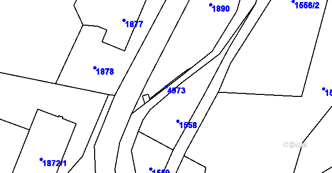 Parcela st. 4973 v KÚ Frýdlant, Katastrální mapa