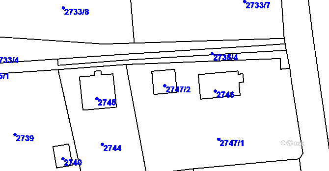 Parcela st. 2747/2 v KÚ Frýdlant, Katastrální mapa