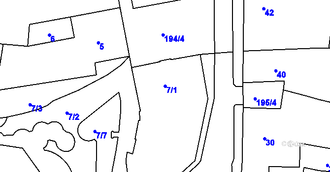 Parcela st. 7/1 v KÚ Frýdlant nad Ostravicí, Katastrální mapa