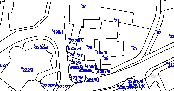 Parcela st. 26 v KÚ Frýdlant nad Ostravicí, Katastrální mapa