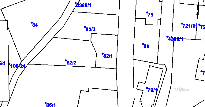 Parcela st. 82/1 v KÚ Frýdlant nad Ostravicí, Katastrální mapa