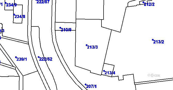 Parcela st. 213/3 v KÚ Frýdlant nad Ostravicí, Katastrální mapa