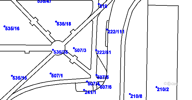 Parcela st. 222/51 v KÚ Frýdlant nad Ostravicí, Katastrální mapa