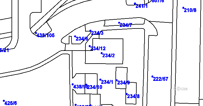 Parcela st. 234/2 v KÚ Frýdlant nad Ostravicí, Katastrální mapa