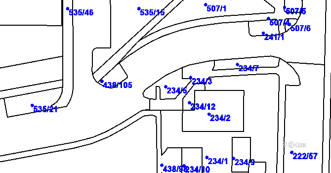 Parcela st. 234/5 v KÚ Frýdlant nad Ostravicí, Katastrální mapa