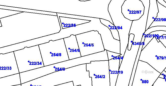 Parcela st. 254/5 v KÚ Frýdlant nad Ostravicí, Katastrální mapa