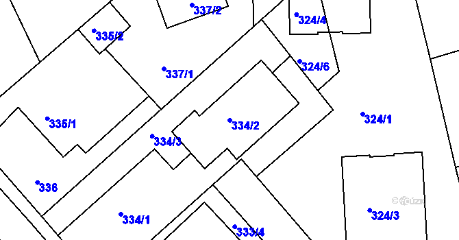 Parcela st. 334/2 v KÚ Frýdlant nad Ostravicí, Katastrální mapa