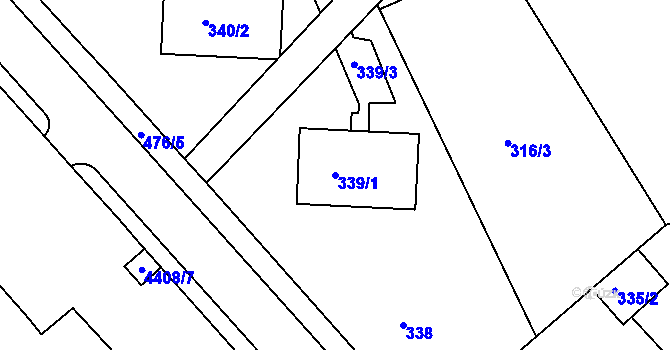 Parcela st. 339/1 v KÚ Frýdlant nad Ostravicí, Katastrální mapa