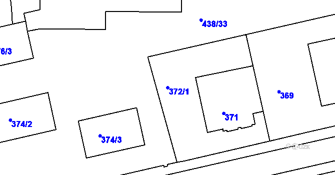 Parcela st. 372/1 v KÚ Frýdlant nad Ostravicí, Katastrální mapa