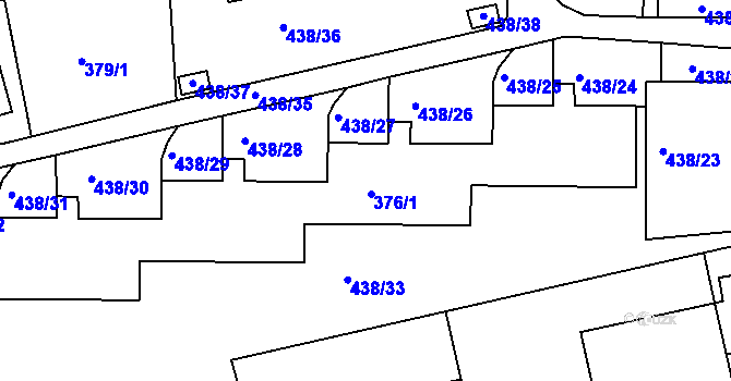 Parcela st. 372/3 v KÚ Frýdlant nad Ostravicí, Katastrální mapa