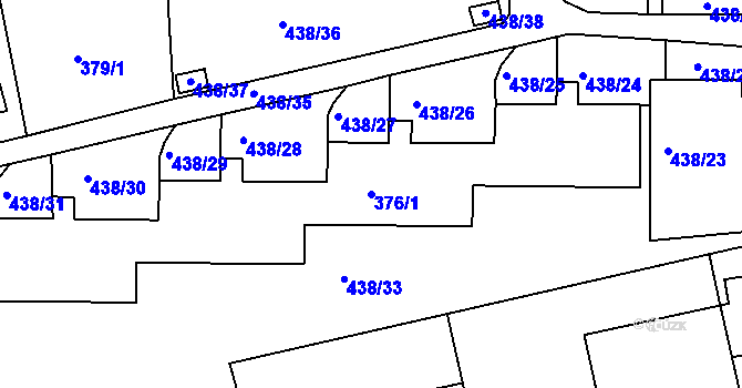 Parcela st. 376/1 v KÚ Frýdlant nad Ostravicí, Katastrální mapa