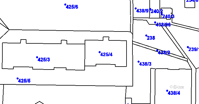 Parcela st. 425/4 v KÚ Frýdlant nad Ostravicí, Katastrální mapa