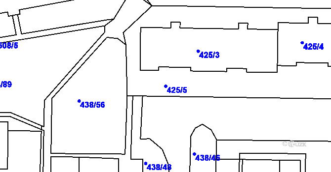 Parcela st. 425/5 v KÚ Frýdlant nad Ostravicí, Katastrální mapa