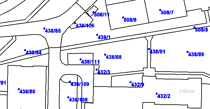 Parcela st. 438/88 v KÚ Frýdlant nad Ostravicí, Katastrální mapa
