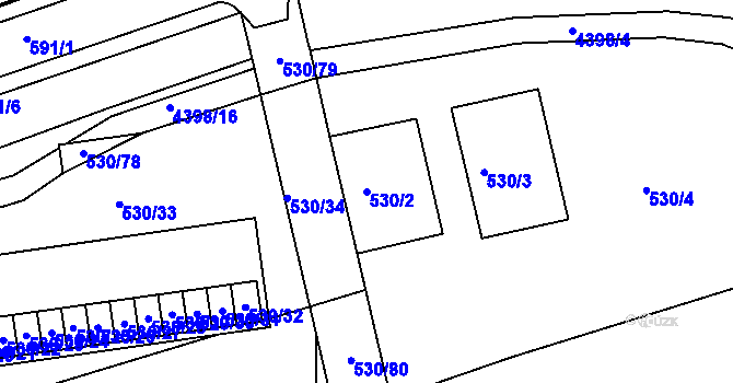 Parcela st. 530/2 v KÚ Frýdlant nad Ostravicí, Katastrální mapa