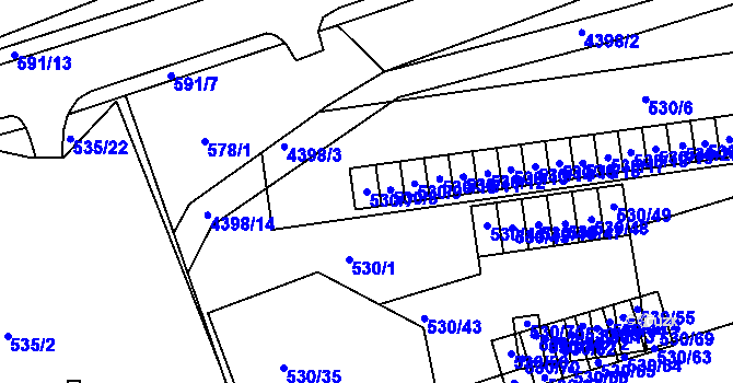 Parcela st. 530/7 v KÚ Frýdlant nad Ostravicí, Katastrální mapa