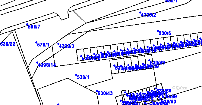 Parcela st. 530/10 v KÚ Frýdlant nad Ostravicí, Katastrální mapa