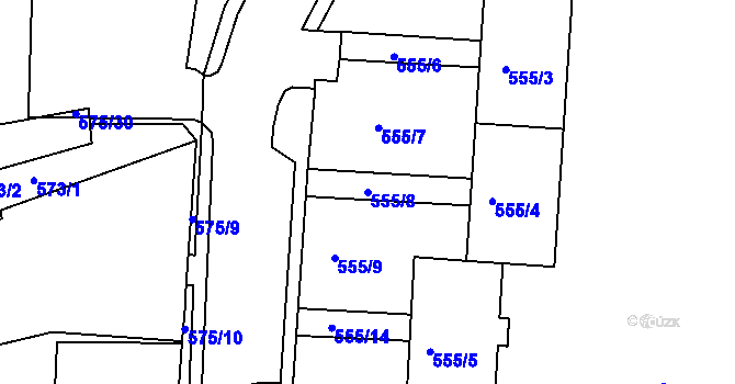 Parcela st. 555/8 v KÚ Frýdlant nad Ostravicí, Katastrální mapa