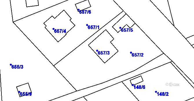 Parcela st. 657/3 v KÚ Frýdlant nad Ostravicí, Katastrální mapa