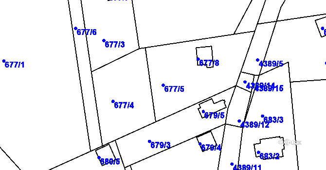 Parcela st. 677/5 v KÚ Frýdlant nad Ostravicí, Katastrální mapa